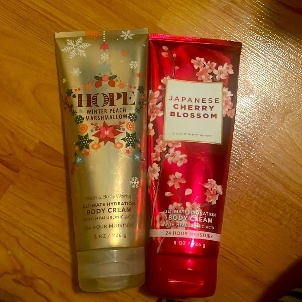 2 full size bath and body works body lotions!!